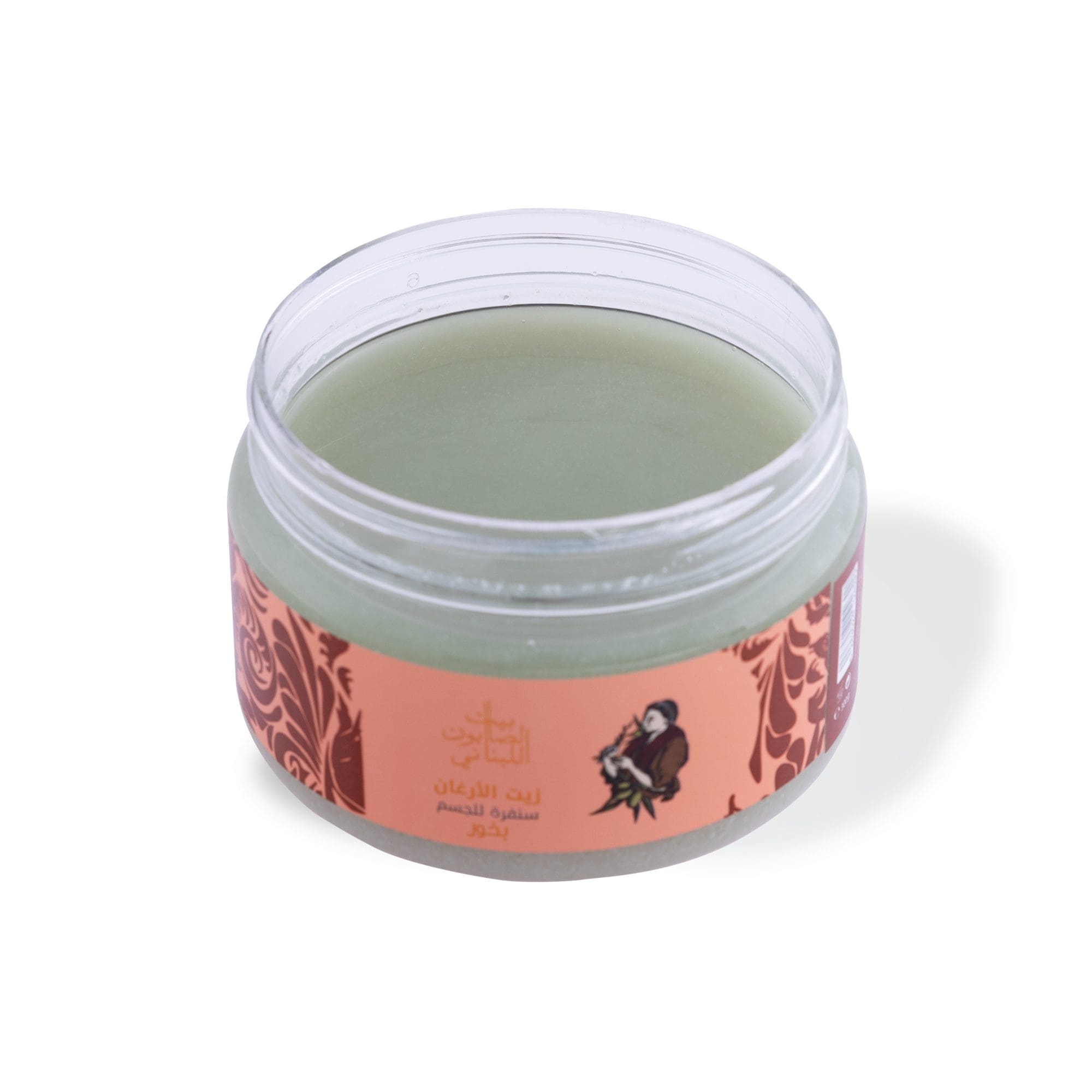 Open shot of naturally luxurious fragrant skincare Argan Bakhour Body Sugar Scrub by House of Soap