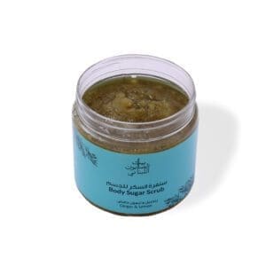 Open shot of naturally luxurious fragrant skincare Body Sugar Scrub by House of Soap