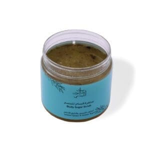 Open shot of naturally luxurious fragrant skincare Body Sugar Scrub by House of Soap