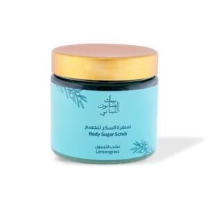 Front shot of naturally luxurious fragrant skincare Lemongrass Body Sugar Scrub by House of Soap
