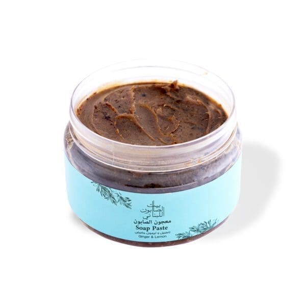 Open shot of naturally luxurious, fragrant and handmade skincare Ginger & Lemon Soap Paste by House of Soap