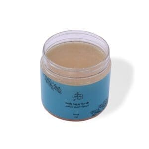 Open shot of naturally luxurious skincare Berry Body Sugar Scrub by House of Soap
