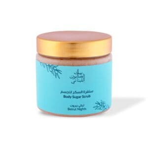 Front shot of naturally luxurious skincare Beirut Nights Body Sugar Scrub by House of Soap