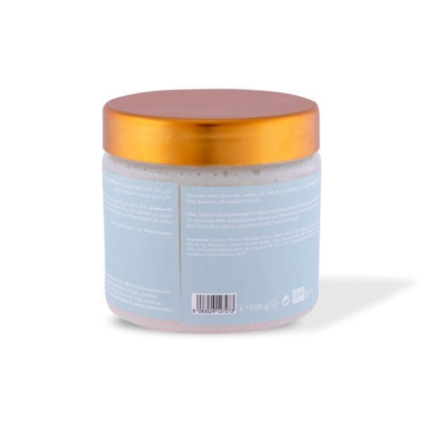 Back shot of naturally luxurious fragrant skincare White Musk Body Sugar Scrub by House of Soap