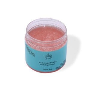 Open shot of naturally luxurious fragrant skincare Hala Body Sugar Scrub by House of Soap