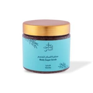 Front shot of naturally luxurious fragrant skincare Vanilla Body Sugar Scrub by House of Soap