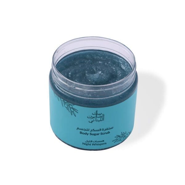 Open shot of naturally luxurious fragrant skincare Night Whispers Body Sugar Scrub by House of Soap