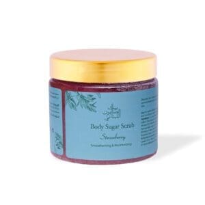 Front shot of naturally luxurious fragrant skincare Strawberry Body Sugar Scrub by House of Soap
