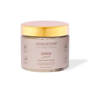 Front shot of naturally luxurious fragrant skincare Bambini Body Sugar Scrub by House of Soap