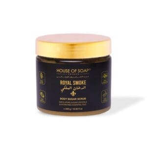 Naturally luxurious, fragrant and handmade skincare Royal Smoke Body Sugar Scrub by House of Soap